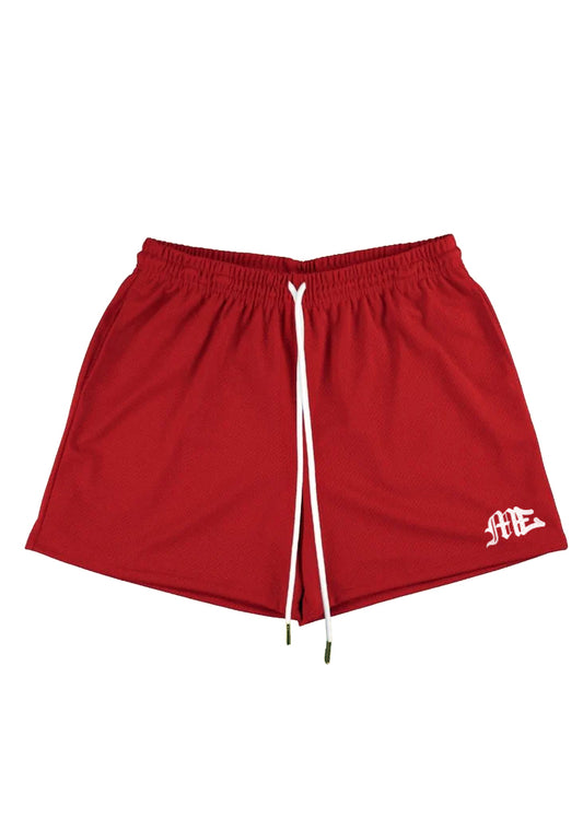 M.E. Logo mesh shorts