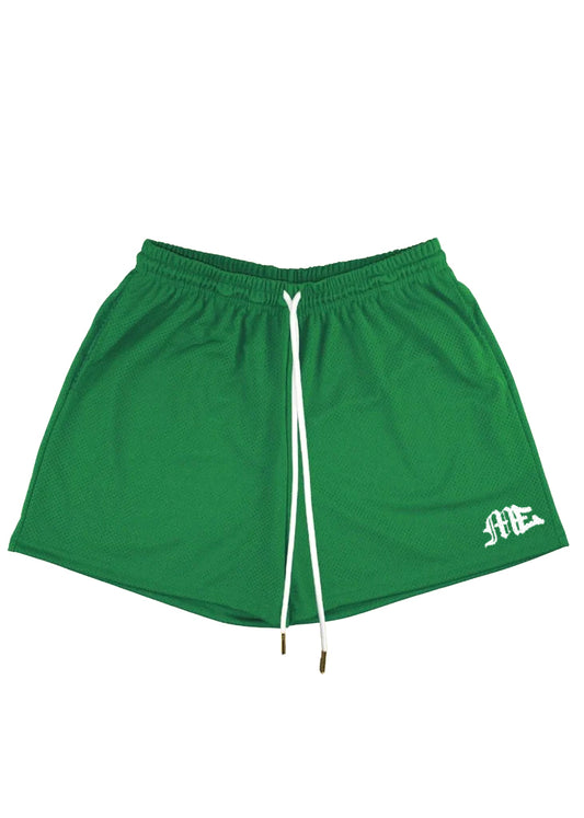 M.E. Logo mesh shorts